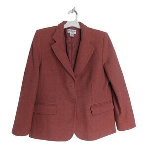 Pendleton 100% Virgin Wool Dusty Pink 2 Button Blazer Women's Size 14